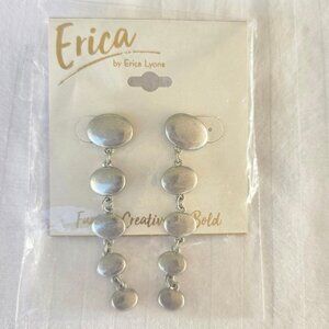 Erica Lyons Silver Toned Dangle Earrings NWT